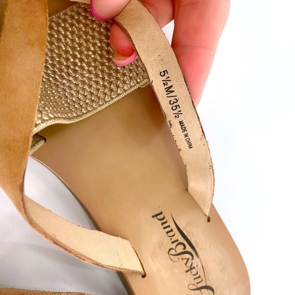 Lucky Brand Tan Gold Sandals Size 5.5 M - Picture 6 of 8